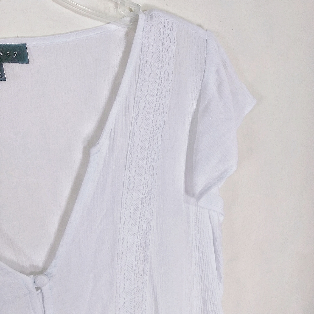 Sanctuary - Bright White Button Down Tie Blouse - image 4
